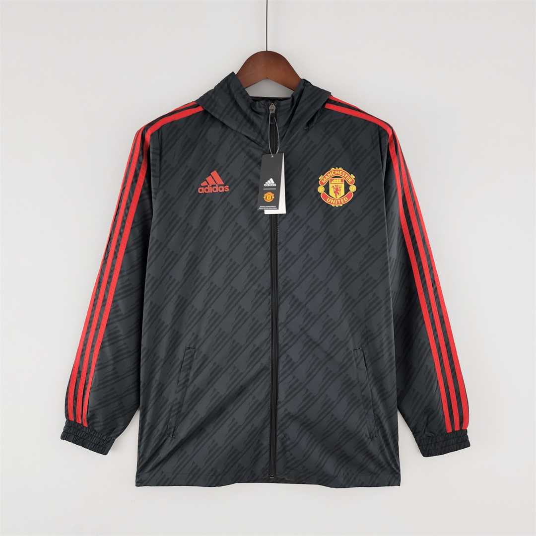 AAA Quality Manchester Utd 22/23 Wind Coat - Black/Red